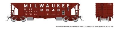 Rapido 158010-5 - HO NSC Ballast Hopper - Milwaukee Road #341440