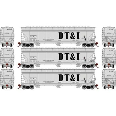 Athearn Genesis G15856 - HO ACF 4600 3-Bay Centerflow Hopper - DT&I/Gray (3 pkg) #1
