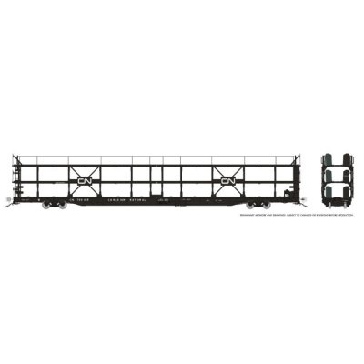 Rapido 1024104 - HO NSC 89' Tri-Level Autorack: CN Rail - Delivery: 6-Pack