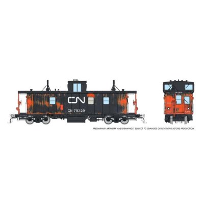 Rapido 166039 - HO HS Caboose: CN - Faded: #79329