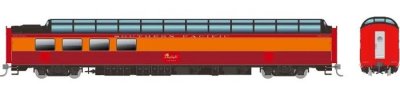 Rapido 175001 - HO SP 3/4 Dome-Lounge w/Fluted Sides - Southern Pacific (Daylight) #3604