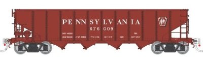 Rapido 178008-6 - HO H21E 4-Bay Hopper - Pennsylvania (PRR Red, Shadow Keystone) #677023