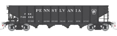 Rapido 178010-1 - HO H21E 4-Bay Hopper - Pennsylvania (PRR Black, Plain Keystone) #746460