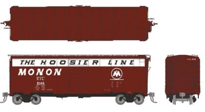 Rapido 181001 - HO 1937 AAR 40Ft Boxcar - Round Corner Ends - CIL Monon (6pkg)