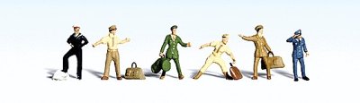 Woodland Scenics 1892 - HO Scenic Accents -Uniformed Travelers - pkg(6)