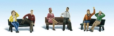 Woodland Scenics 1924 HO People on 3 Benches - Scenic Accents(R)
