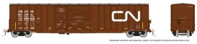 Rapido 193003-5 - HO Trenton Works 6348 CN Boxcar - Canadian National (w/ Conspicuity Stripes) #5...