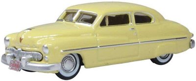 Oxford Diecast 87ME49011 - HO Scale 1949 Mercury Eight Coupe - Assembled -- Calabash Yellow