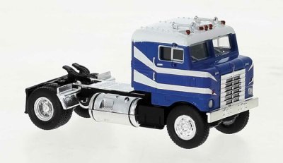 Brekina 85955 - HO 1950 Kenworth Bullnose Tractor - Assembled - Blue, White