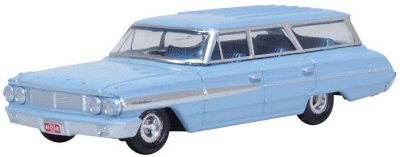 Oxford Diecast 87FC64001 - HO 1964 Ford Country Sedan Station Wagon - Assembled -- Skylight Blue