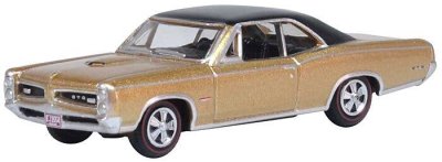Oxford Diecast 87PG66003 - HO Scale 1966 Pontiac GTO - Assembled -- Martinique Bronze, Black