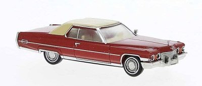 Brekina 18125 - HO 1972 Cadillac Coupe de Ville - Assembled -- Red, Ivory