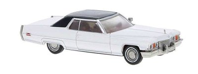 Brekina 18129 - HO 1972 Cadillac Coupe de Ville - Assembled -- White, Black
