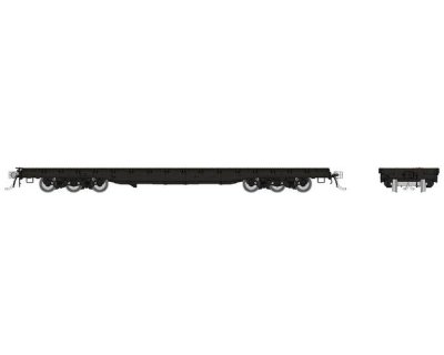 Rapido 199099 - HO Magor 54ft Flat Car - Black - Unlettered