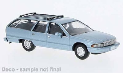 Brekina PCX870455 - HO 1991 Chevrolet Caprice Station Wagon - Assembled -- Metallic Light Blue