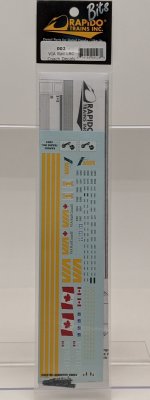 Rapido 002 - HO VIA Rail LRC Coach Decals