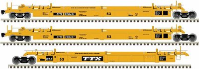Atlas 20006621 - HO Scale Thrall 53Ft Articulated Well Car Set - TTX #728711 (3pkg)