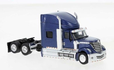 Brekina 85828 - HO 2010 International Lonestar Sleeper-Cab Semi Tractor - Assembled - Metallic Bl...