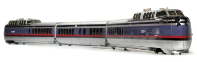Rapido Trains 203502 - HO UAC TurboTrain (DC/DCC/Sound): Penn Central/US DOT - 3 Car Set