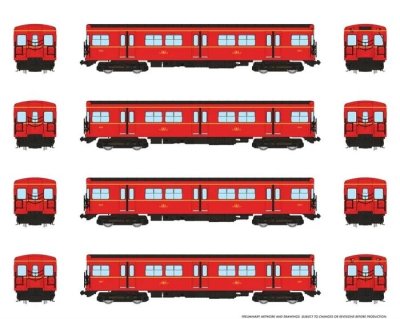 Rapido 206501 - HO TTC G-Class Subway - DC/DCC/Sound - A-B-B-A Train #5016+5217+5216+5017 (2 Marr...