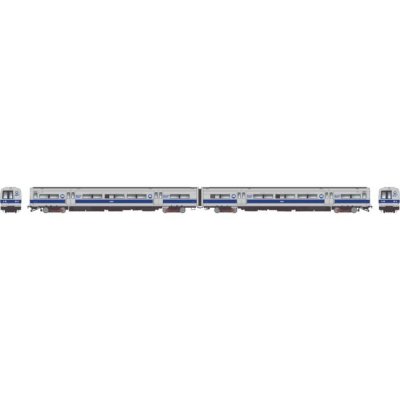 Rapido 207056 - HO Budd M3A set (DC/Silent): MNCR - Blue Stripe w/ Headlight: #8066 + 8067