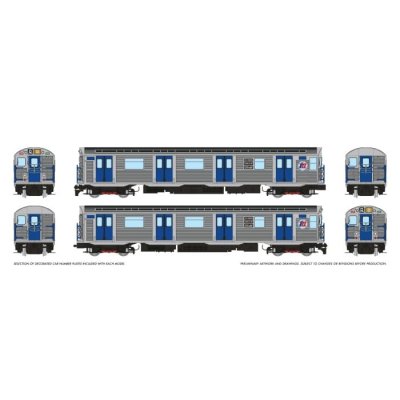 Rapido 209505 - HO R32 "Brightliner" Subway 2-Car Set (DC/DCC/Sound): NYCTA - TA Logo: D 6th Ave