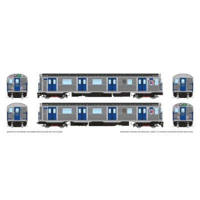 Rapido 209006 - HO R32 "Brightliner" Subway 2-Car Set (DC/Silent): NYCTA - TA Logo: GG Brooklyn-Q...