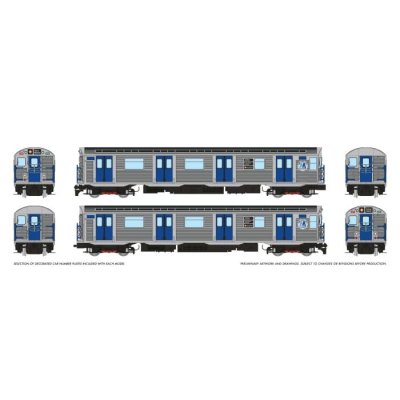 Rapido 209309 - HO R32 "Brightliner" Subway 2-Car Set (Unpowered): NYCTA - M Logo: B Ave of Ameri...
