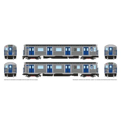 Rapido 209510 - HO R32 "Brightliner" Subway 2-Car Set (DC/DCC/Sound): NYCTA - M Logo: G Queens Bl...