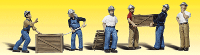 Woodland Scenics 2123 - N Scenic Accent Figures - Dock Workers (6/pkg)