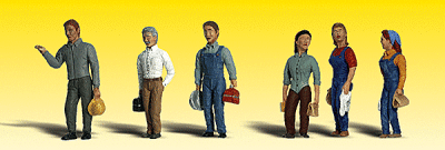 Woodland Scenics 2188 - N Scenic Accent Figures - Second Shift Workers (6 pkg)