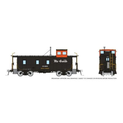 Rapido 225002 - HO D&RGW End Cupola Steel Riveted Caboose: Switch Scheme (Black/White Lettering) ...