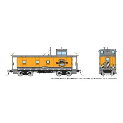 Rapido 225015 - HO D&RGW End Cupola Steel Riveted Caboose: Post-War Mods / Single Stripe Scheme (...