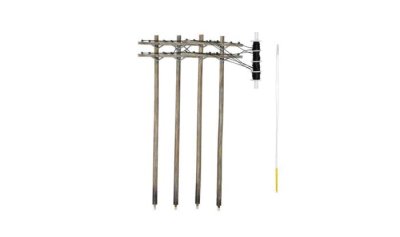 Woodland Scenics 2251 - N Scale Utility System - Double-Crossbar Pre-Wired Poles