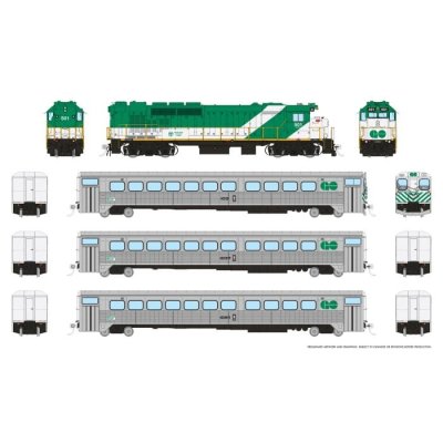 Rapido Trains 226507 - HO GO Transit Set (DC/DCC/Sound): Late Green Set #1 (Loco: 501 Cab: 103 Co...