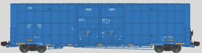 Aurora Miniatures 602101 - N Greenbrier 7550cf 60' Plate F Boxcar - DATA ONLY - Blue