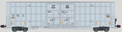 Aurora Miniatures 602102 - N Greenbrier 7550cf 60' Plate F Boxcar - DATA ONLY - Grey