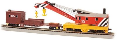 Bachmann 16104 - HO 250-Ton Crane Derrick with Boom Tender - Silver Series(R) -- Canadian Nationa...