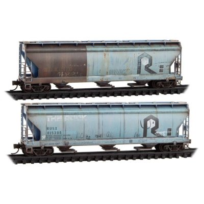 MicroTrains 98305100-F - N Scale - 3-Bay Covered Hoppers - First Union Rail Leasing ex-Rock Islan...
