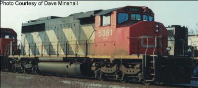 Bowser 25399 - HO GMD SD40-2W - DC/DCC Ready - CN (Non Dynamic Sergeant Stripes) #5357