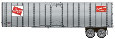 Walthers SceneMaster 2605 - HO Flexi-Van 40ft Trailer - Milwaukee Road #3 (2pk)