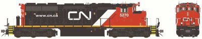 Bowser 26235 - HO GMDD SD40-2W - CN Website 2010s+ w/RCL beacons #5270 w/DCC Snd