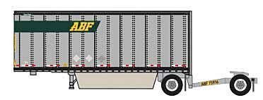 Trainworx 4289303 - N Scale 28' Pup Van Trailer with Converter Dolly - Assembled -- ABF #3 (gray,...
