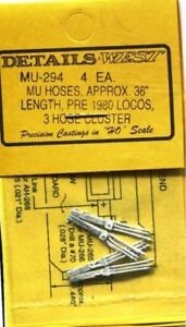 Details West 294 - HO 3-Cluster MU Hoses 36in - Pre-1980 Locos (4)