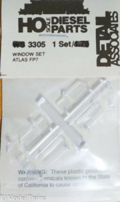 Detail Associates 3305 - HO Scale Atlas FP7 Diesel Cab Window Set