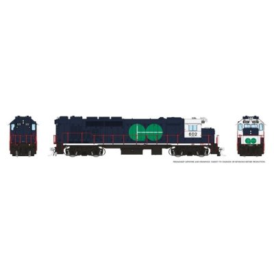 Rapido 34003 - HO GP40TC (DC/Silent): GO Transit - Blue Scheme: #602