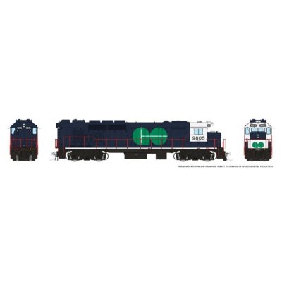 Rapido 34004 - HO GP40TC (DC/Silent): GO Transit - Blue Scheme: #9805