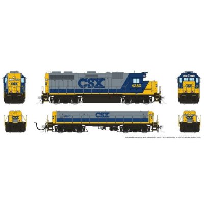 Rapido 39528 - HO EMD GP39 Mother+Slug (DC/DCC/Sound): CSX - Bright Future (YN2): #4285 + #1045