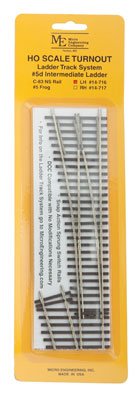 Micro Engineering 14716 - HO Code 83 Ladder Track System Turnout - #5d Left-Hand Intermediate Lad...