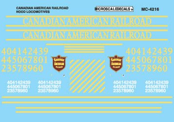 Microscale Decals MC-4216 -HO Scale 1996+ Canadian American Hood Locomotives Decal Sheet